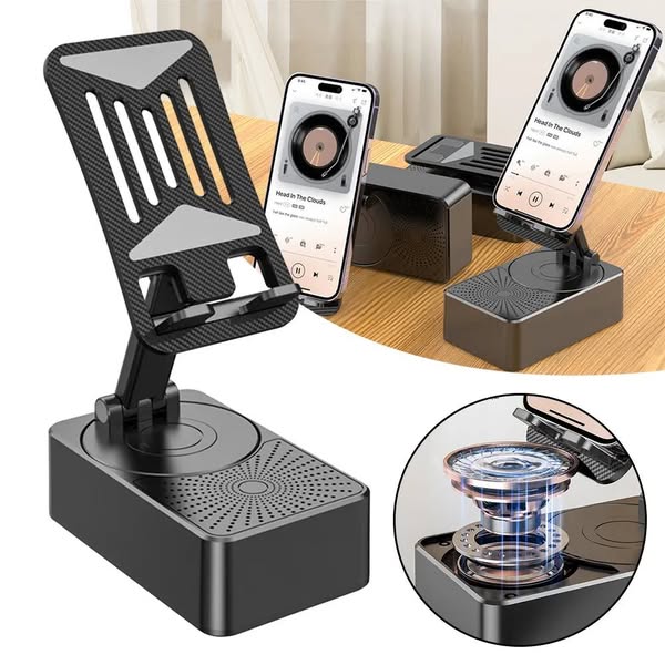 3-In-1 Multifunctional Wireless Speaker With Phone Holder & Power Bank